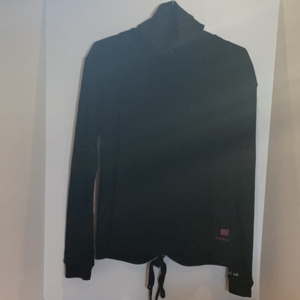 Peace Love World Black Turtleneck Sweater with lace up back